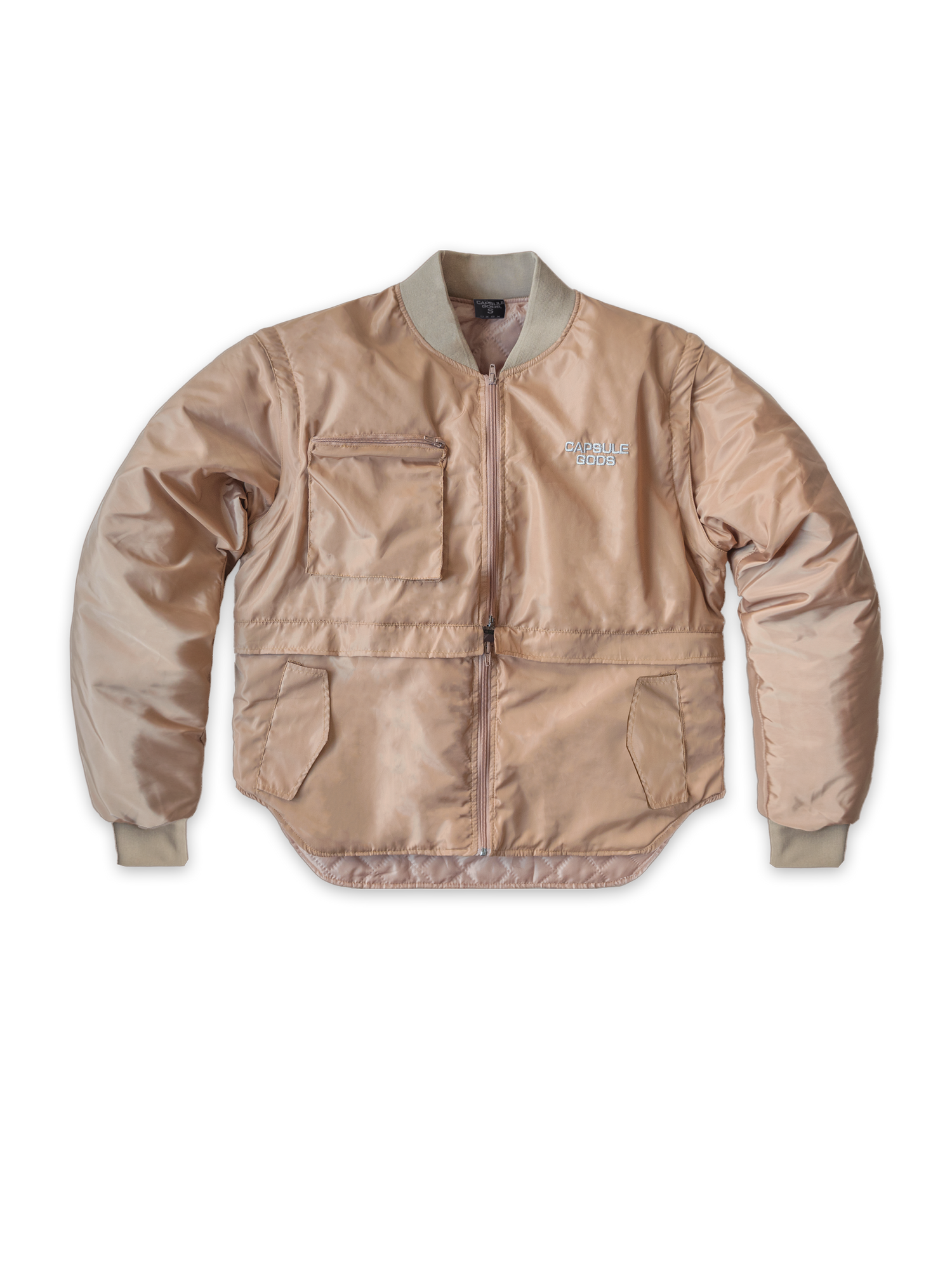 Silicon convertible Bomber Jacket - Nude - capsulegodsshop