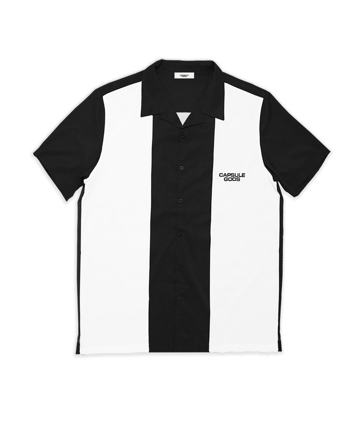 Rockabilly Black-White Bowling Shirt - capsulegodsshop