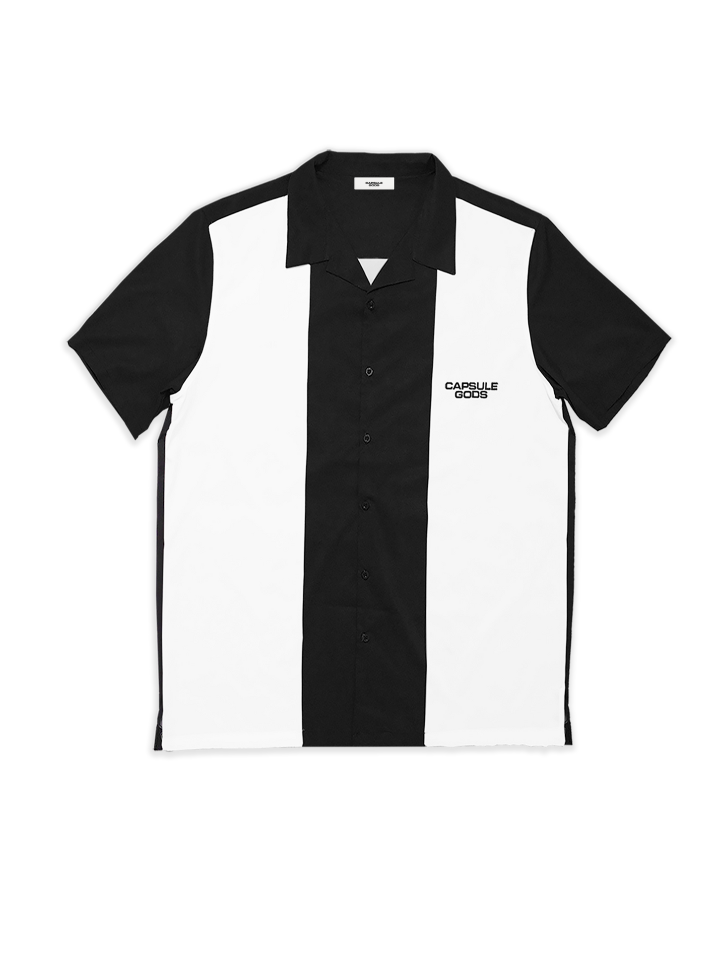 Rockabilly Black-White Bowling Shirt - capsulegodsshop