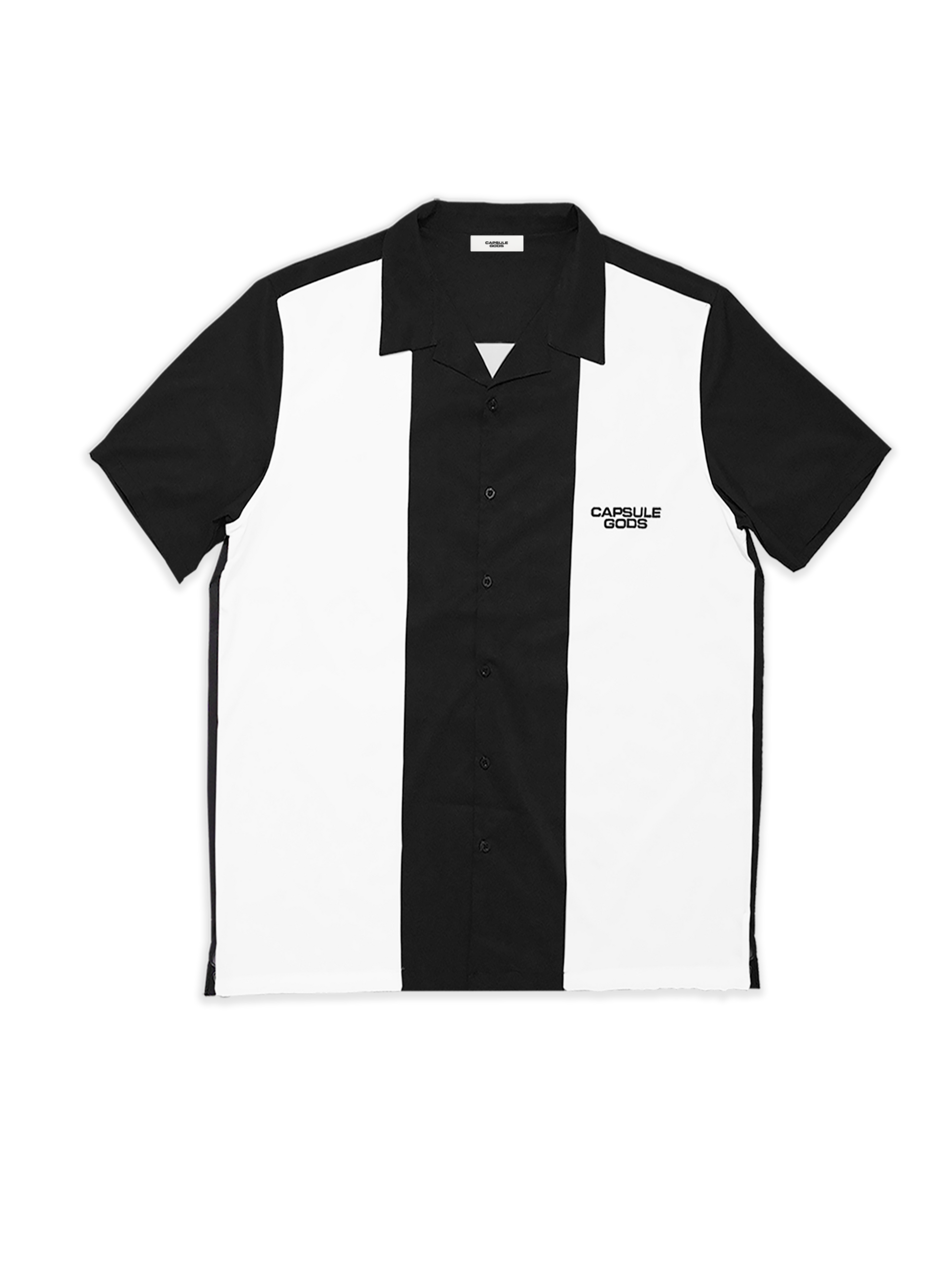 Rockabilly Black-White Bowling Shirt - capsulegodsshop