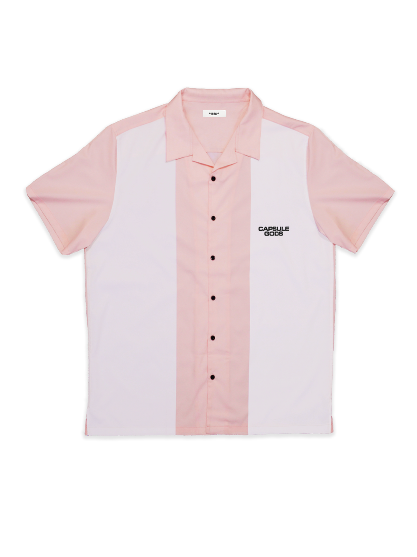 Rockabilly Light Pink-White Bowling Shirt - capsulegodsshop