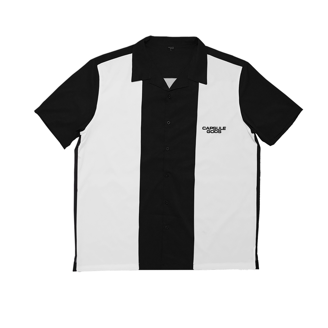 Rockabilly Black-White Bowling Shirt - capsulegodsshop