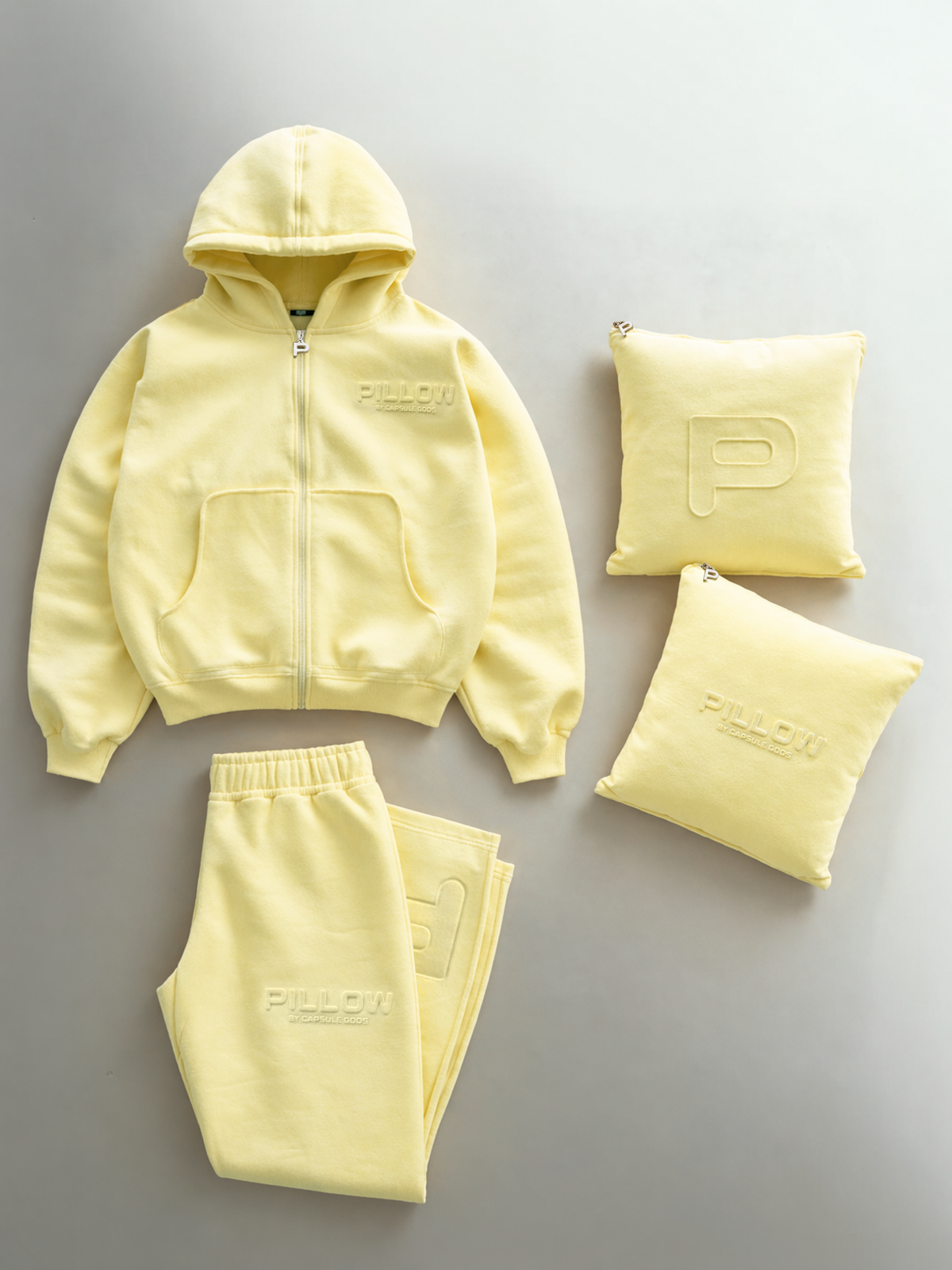 Marsh-Pillow 2.0 Yellow Butter Unisex Tracksuit Set + Matching Case