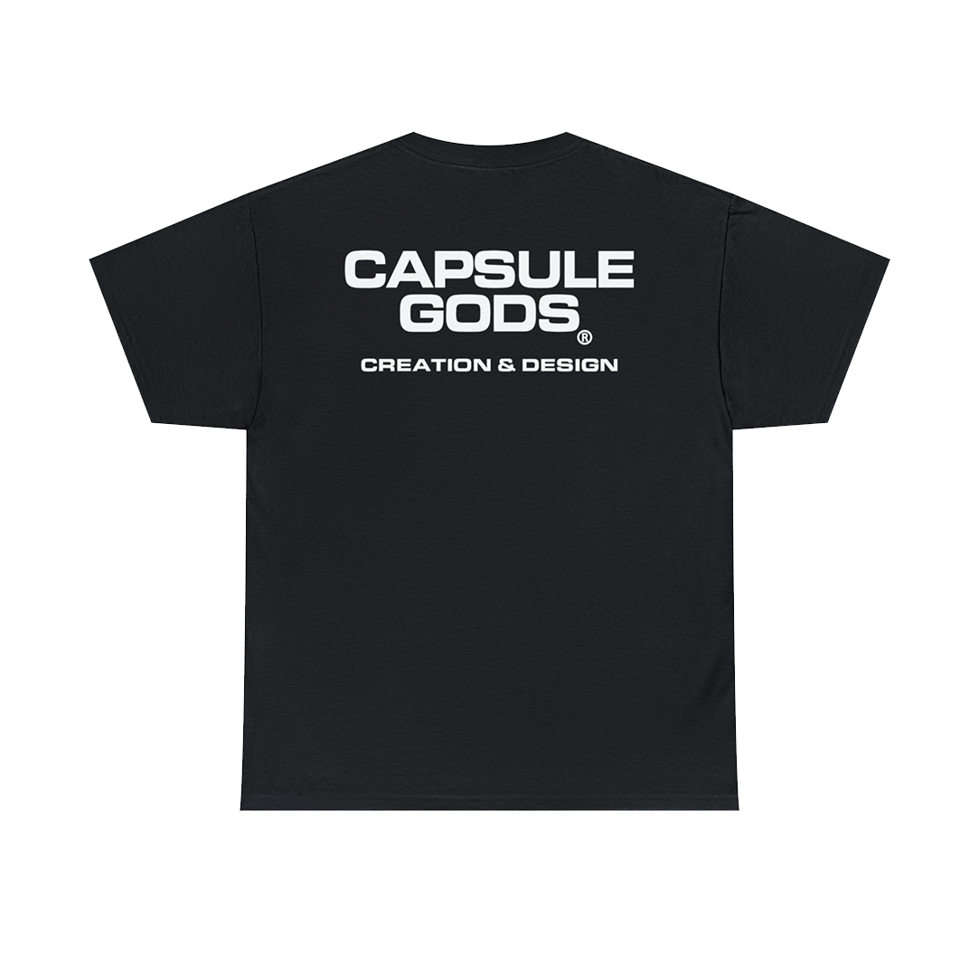Design School Student "Capsule Gods Signature" Black Tee-Shirt - capsulegodsshop