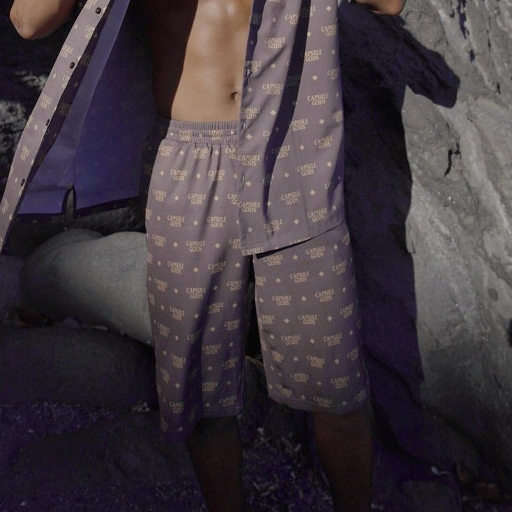 Signature Monogram Brown/Beige Capsule Gods Short - capsulegodsshop