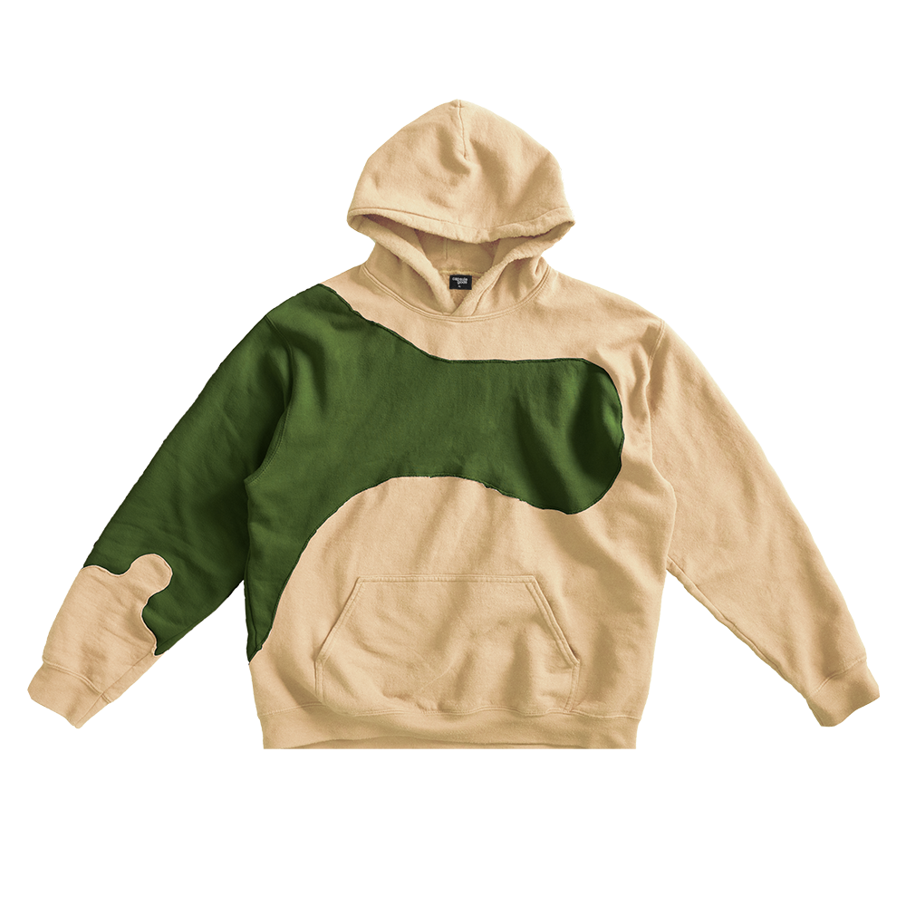 "The Ojos" Nude/Green Forest Reworked Hoody - capsulegodsshop