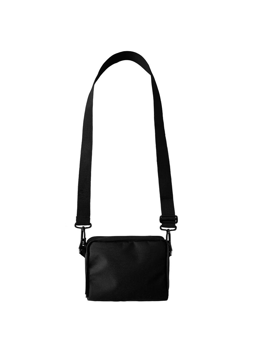 "CARBON" CONVERTIBLE SET IN BLACK INCLUDED ZIPPED ON/OFF SHOULDER BAG - capsulegodsshop