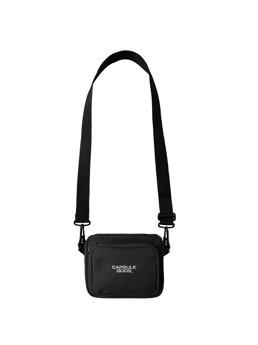 "CARBON" CONVERTIBLE SET IN BLACK INCLUDED ZIPPED ON/OFF SHOULDER BAG - capsulegodsshop