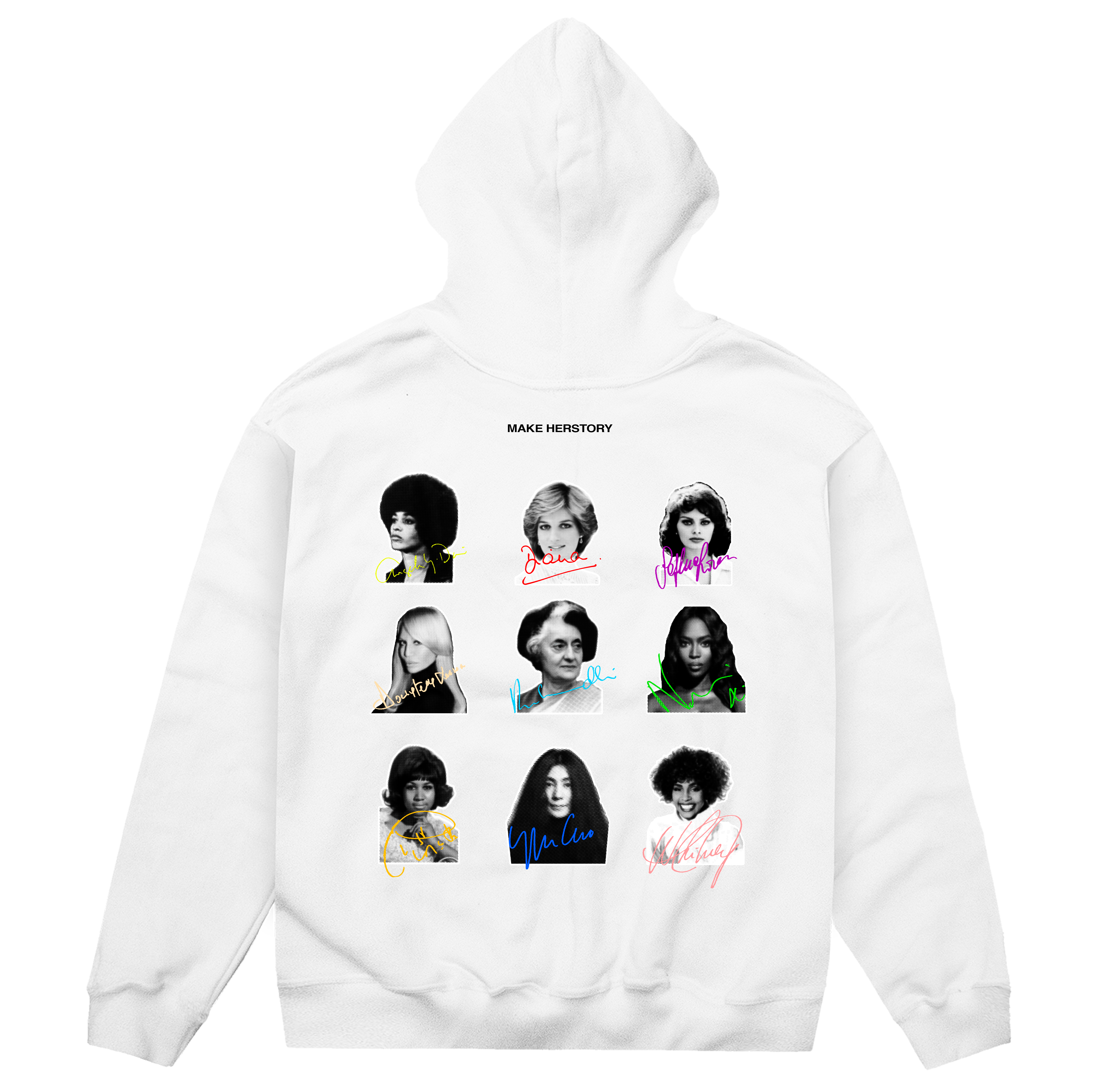 (LIMITED) Behind Every Great Human There's A Great Woman White Hoodie With Original Autographes. - capsulegodsshop
