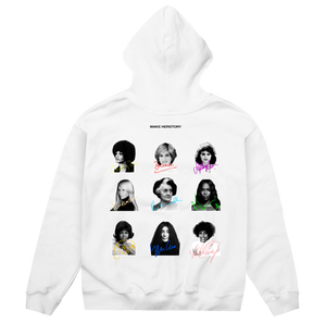 (LIMITED) Behind Every Great Human There's A Great Woman White Hoodie With Original Autographes. - capsulegodsshop