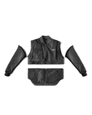 BOMBER JACKET "CARBONE" CONVERTIBLE IN BLACK - capsulegodsshop