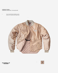 BOMBER JACKET "SILICON" CONVERTIBLE IN NUDE - capsulegodsshop